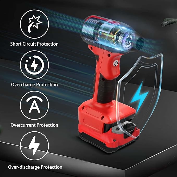 Mini Jet Dry Blower, 130000 RPM 4-Speed Adjustable Air Duster, Cordless Turbo Fan Compatible for Craftsman 20V V20 Battery, Portable Handheld Blower for Car, Computer, Keyboard & Garden Cleaning