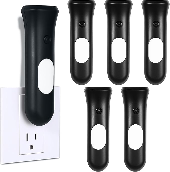 ROSSEX 4 in 1 Emergency Lights for Home Power Failure, 6 Pcs Rechargeable LED Flashlight Plug in Wall, Automatic Turn-On Power Outage Night Light Flashlight for Hurricane Preparedness Items, Black