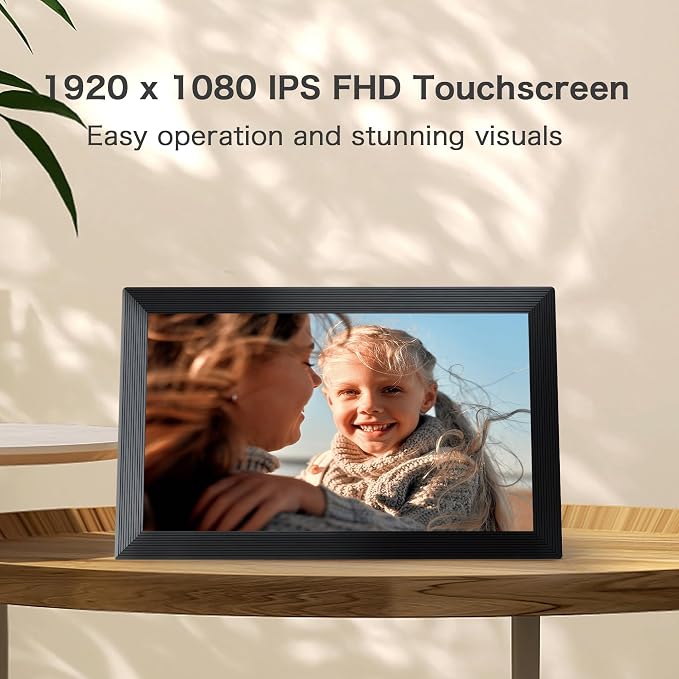 Frameo Digital Frame WiFi, 15.6 inch Digital Picture Frame Large Display, 1920 * 1080 IPS FHD Touch Screen,32GB, Auto-Rotate, Share Instantly, Photo Frame Electronic, Gift for Mom, Wedding, Birthday