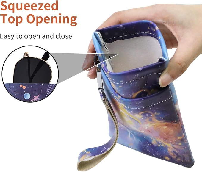 Double Eyeglass Case Soft Dual Glasses Case for Women Men Travel Squeeze Top Sunglasses Cases Eyeglasses Pouch