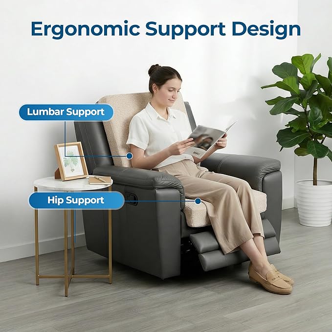 Ganondorf Extra Large Egg Crate Recliner Seat Cushion for Elderly Tufted Furry Booster Foam Cushion, Pressure Relief for Long Sitting Orthopedic Chair Cushion for Recliners Office Chairs, Beige