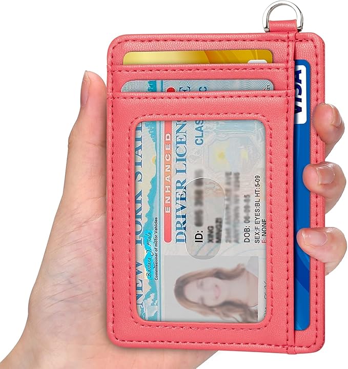 Slim Minimalist Front Pocket Wallet, RFID Blocking Credit Card Holder Wallet with Detachable D-Shackle for Men Women