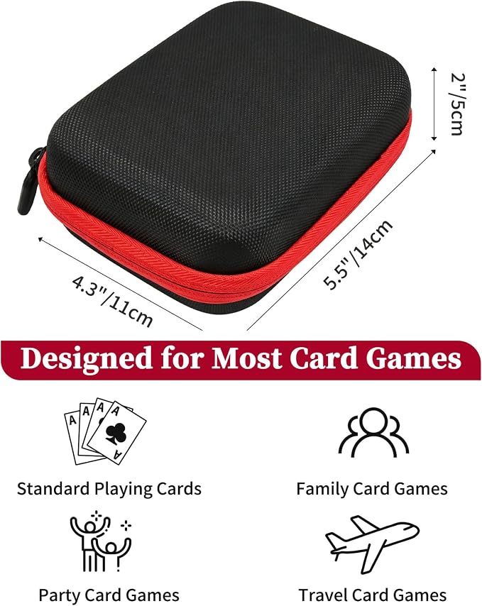 Playing Card Game Case, Card Holder, Storage Box for UNO, SKYJO, Five Crowns, Phase 10 and More (Case Only)