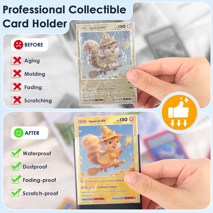 200 Counts Black Card Sleeves Top Loaders for Trading Card, Matte Card Sleeves Deck Card Protectors Compatible with Baseball Card, Sports Cards, Game Card