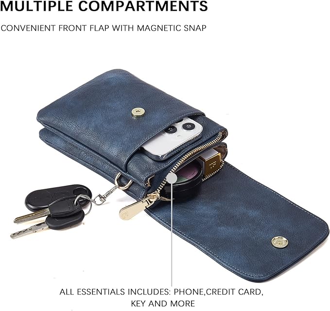BOSTANTEN Small Crossbody Bag for Women Designer Cell Phone Purse | Vegan Leather, Multiple Pockets, Card Slots, Compact Size for Phone, Cards and Keys, Daily Travel Shopping Use