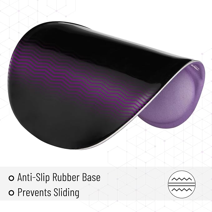 Mr. Pen- Ergonomic Mouse Pad with Wrist Rest | Purple Breathable Fabric with Memory Foam Cushion, Non-Slip Rubber Base, Gel Mouse Pad with Wrist Support