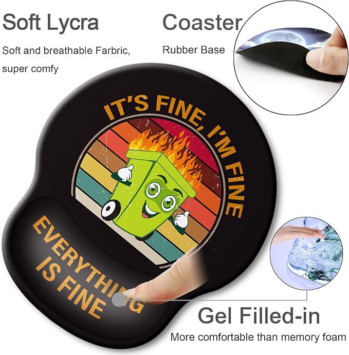 Ergonomic Mouse Pad with Wrist Rest Support,Gel Mouse Pads for Desk | Big Mousepad With Coaster Non-slip & Pain Relief for Computer, Home&Office Desk Decor