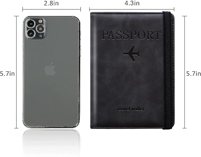 Passport Holder for Travel Women and Men RFID Passport Holder with Card Slots Holder Passport Case Passport cover Passport Wallet Travel Essentials and Accessories