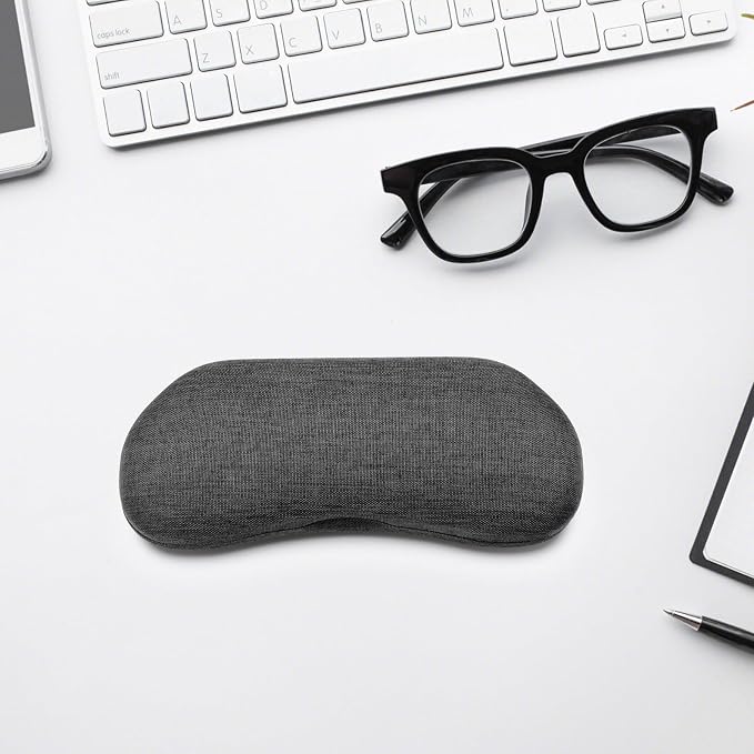 Vemiss Hard Shell Sunglasses Case, Large Linen Fabric Protective Glasses Case for Men Women