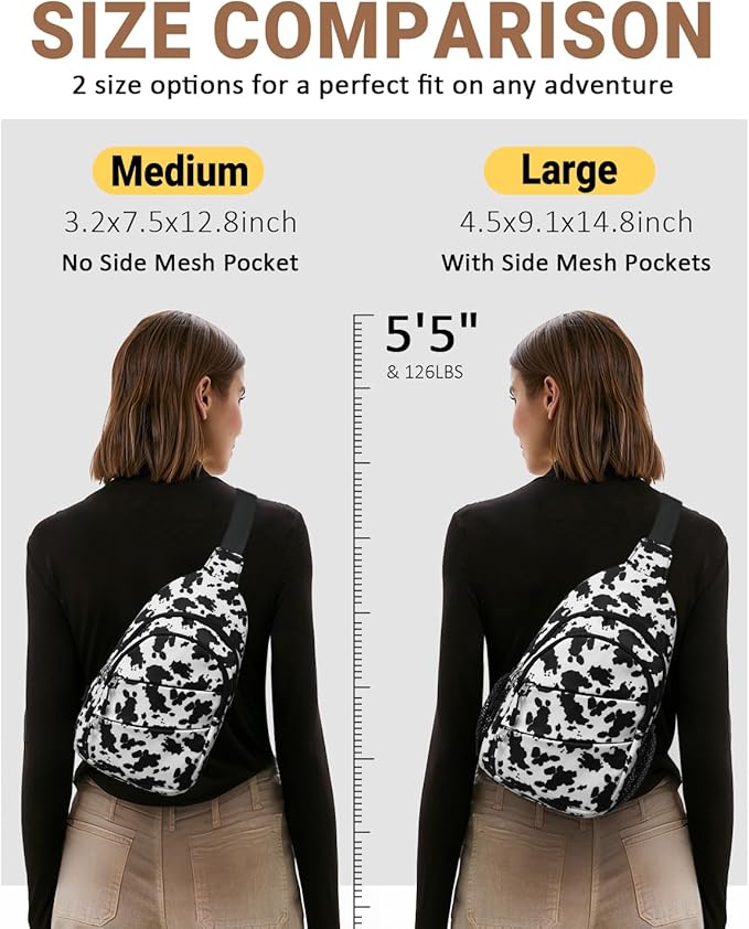 Tuwubi Crossbody Bags for Women, Sling Bag for Men | Small Hiking Backpack Shoulder Bag Lightweight for Outdoors Travel