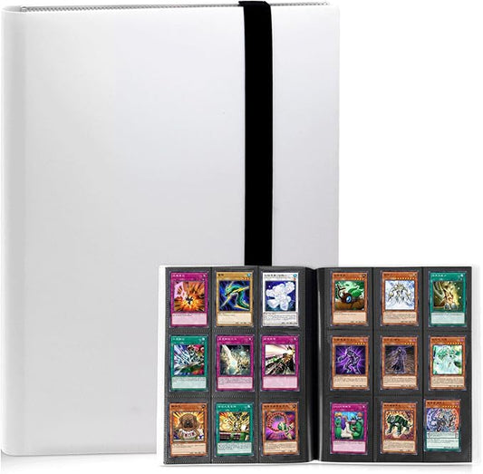 Trading Card Binder 9 Pocket, 360 Card Waterproof Folder with Side Loading Sleeves, Sturdy Card Collection Album for MTG, TCG, Game Cards & Sports Cards (1, White)
