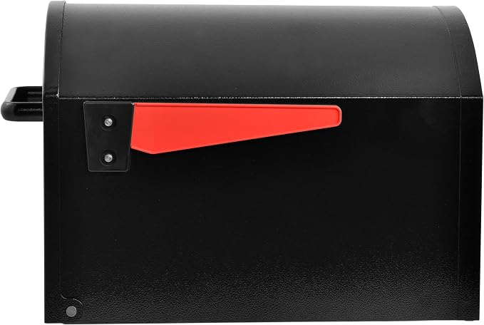Mail Boss Orca XL Extra Large Steel Mailbox – USPS Approved T4 Rural Mailbox – Heavy-Duty Galvanized Steel, Powder-Coated, Non-Locking Design – Model #7306, Black