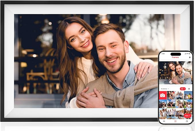 Frameo 15.6 Inch Smart WiFi Digital Picture Frame | 1080P HD IPS Touch Screen Digital Photo Frame, Wall Mountable, Instantly Share Photos & Videos via Frameo App from Anywhere
