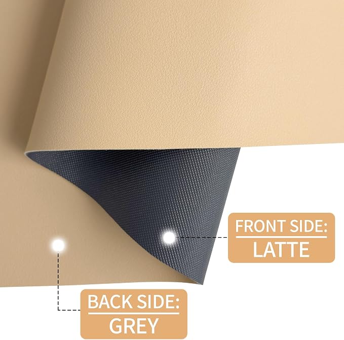 Leather Desk Pad Mat, Latte Desk Mat, 23.6" x 13.7" | Non-slip and Waterproof Computer Mat, Desk Protector for Office/Home, Desk Accessories