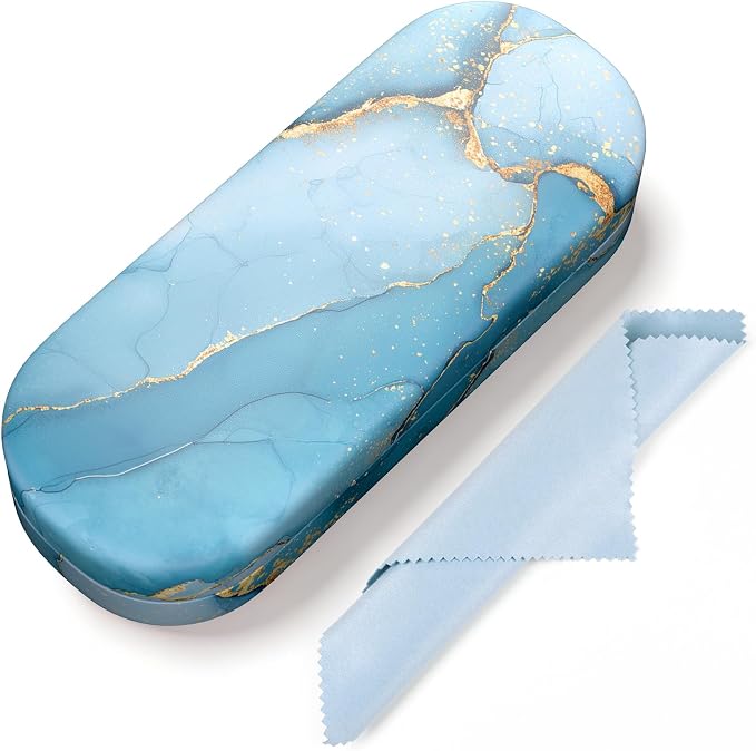 Hard Shell Leather Sunglasses Case,Classic Fashionable Cute Large Glasses Case for Women Men,Sunglass Eyeglasses