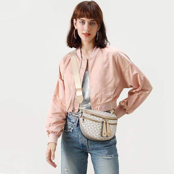 KKXIU Crossbody Bags for Women Vegan Leather Travel Bum Bag | Trendy Fanny Waist Pack | Shoulder Purse with Adjustable Strap