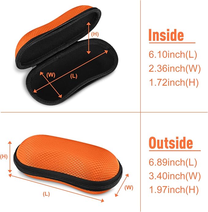 FINTIE Sunglasses Case, Hard EVA Shell Shockproof Sport Glasses Case with Metal Carabiner Travel Zipper Eyeglasses Holder