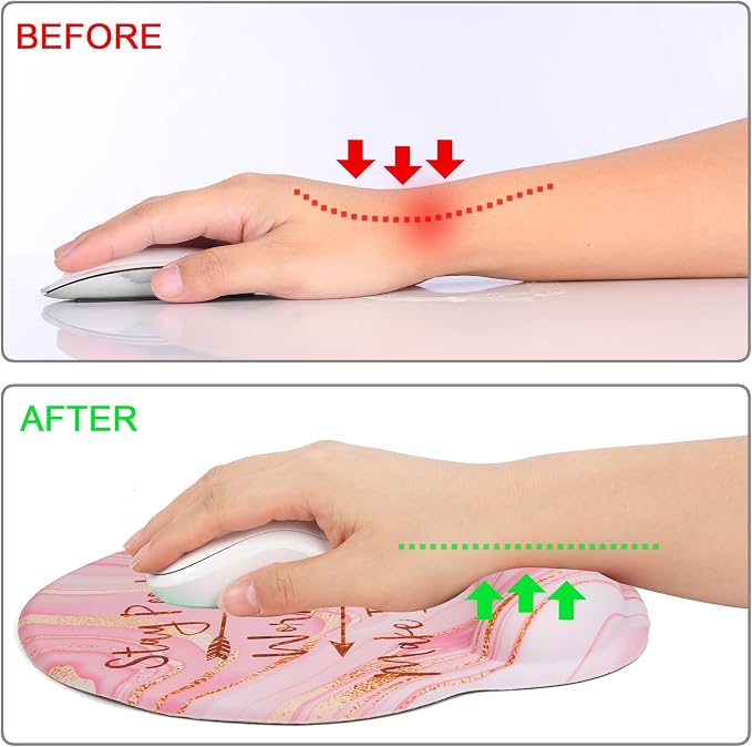 Ergonomic Mouse Pad with Wrist Rest Support,Gel Mouse Pads for Desk | Big Mousepad With Coaster Non-slip & Pain Relief for Computer, Home&Office Desk Decor
