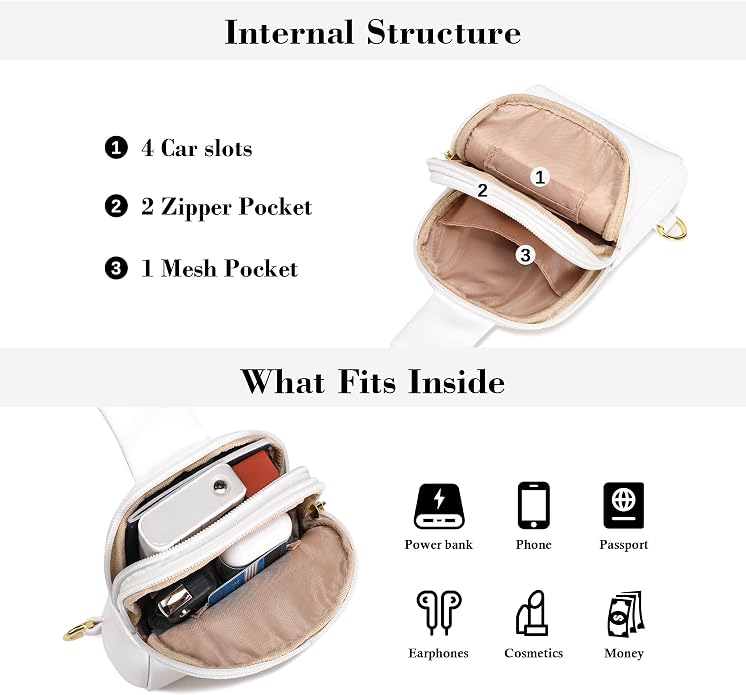 Lightweight Small Crossbody Sling Bag for Women | Mini Travel Purse,Multi-pocket with Card Slots,Durable Vegan Leather,Everyday Carry