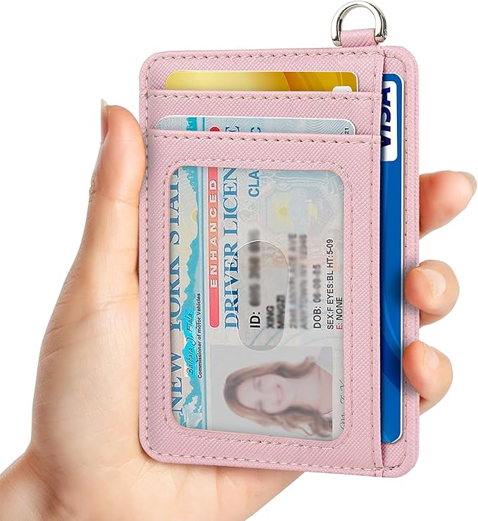 Slim Minimalist Front Pocket Wallet, RFID Blocking Credit Card Holder Wallet with Detachable D-Shackle for Men Women