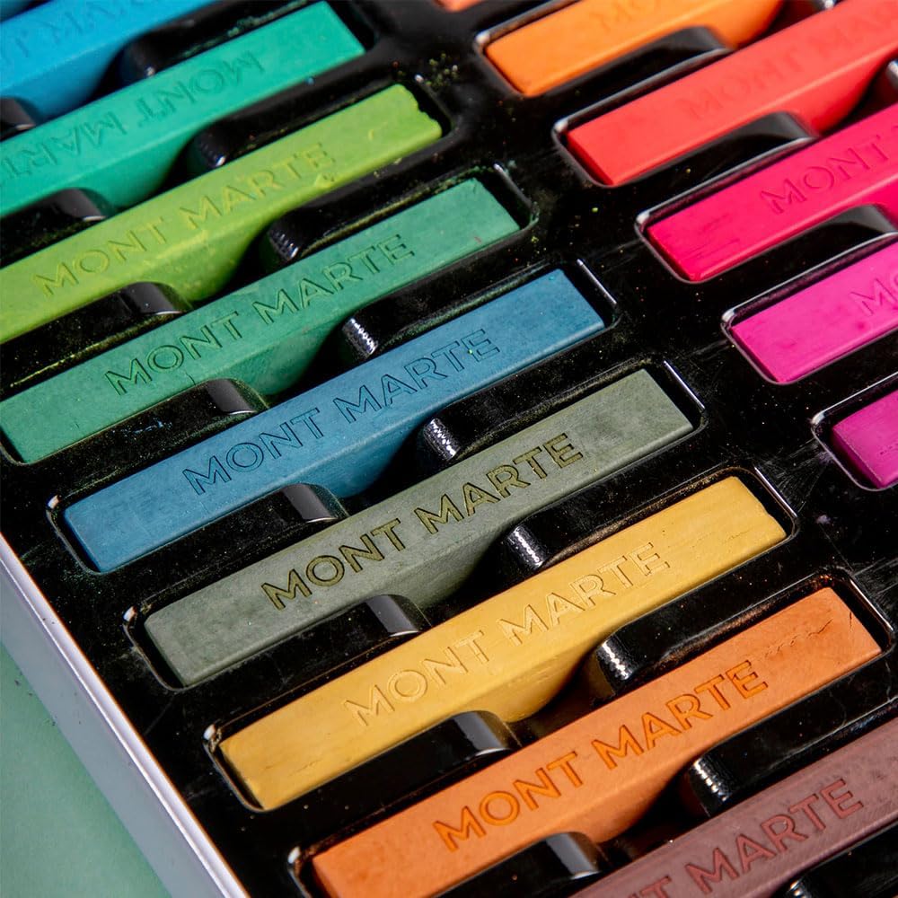 Mont Marte Soft Pastels Signature 72pc, Set of 72 Assorted Colored Pastel Sticks, Vibrant and Blendable, Ideal for Art, Craft, Drawing, Sketching