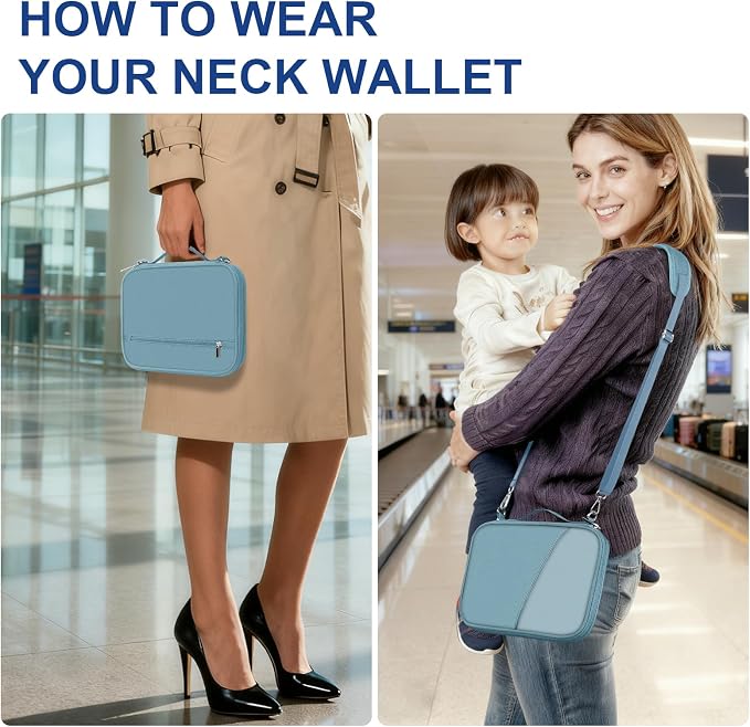Family Passport Holder for Travel with RFID Blocking, Traveling Essentials Organizer Pouch Bag, Light Passport Wallet for Travel Must Haves Accessories for Women Men