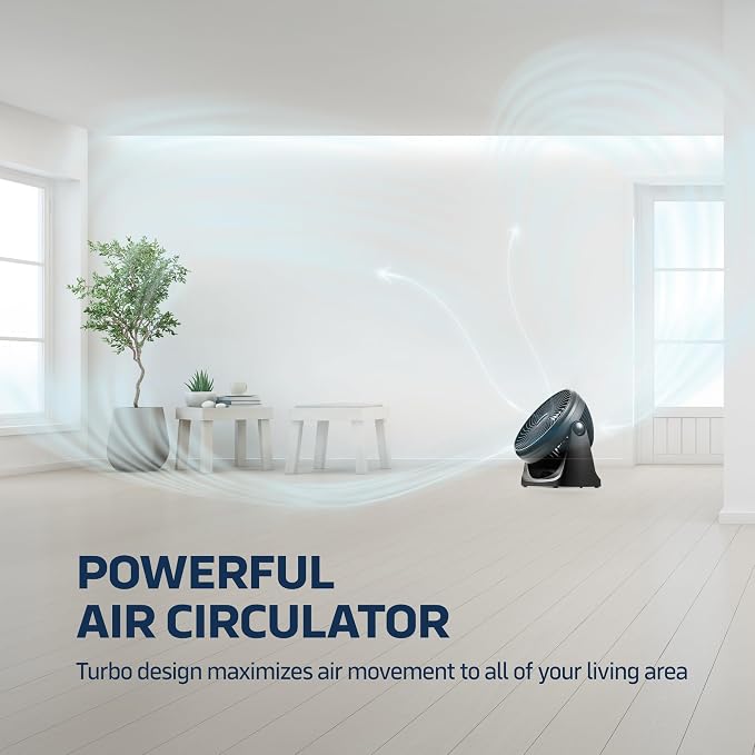 NEXAIR 7" Air Circulator Portable Turbo Fan, 3 Speed Adjustable Desk fan Powers Cool Air-Waves Up To 25ft, Quiet Operating Fan For Bedroom, Made Of Durable Material, Great For Office & Living Room