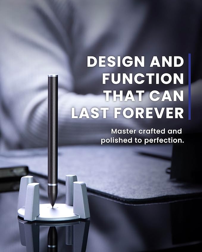 novium Hoverpen - Luxury Pen for Men & Women, Vertically Standing Executive Ballpoint Pen with Top Grade Free-Flowing Ink Refill, Metal Made, Unique Gifts, Luxury Pen for Men, Mens Gifts Ideas