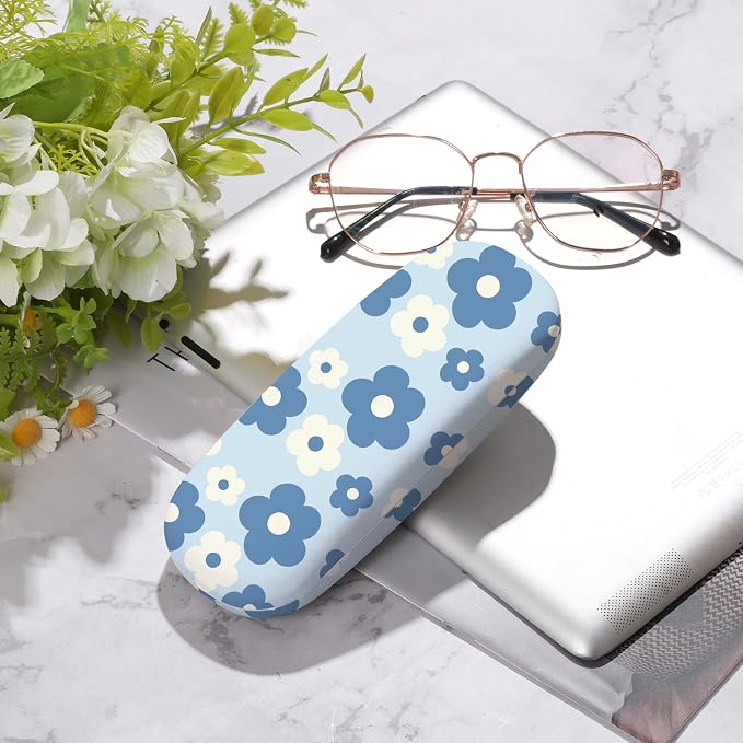 Glasses Case Hard Shell,Portable Protective Eyeglasses Case, Eyeglass Holder Box with Cleaning Cloth, for men women