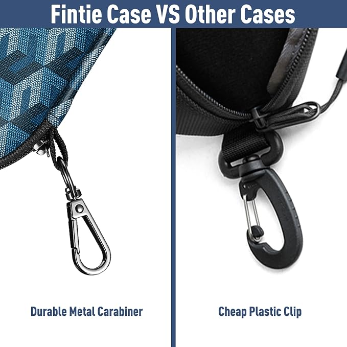 FINTIE Sunglasses Case, Hard EVA Shell Shockproof Sport Glasses Case with Metal Carabiner Travel Zipper Eyeglasses Holder