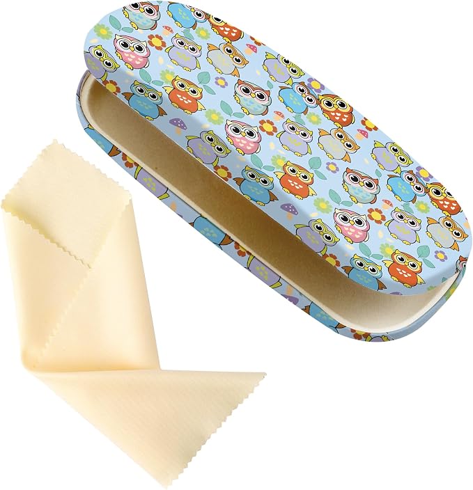 Glasses Case Hard Shell,Portable Protective Eyeglasses Case, Eyeglass Holder Box with Cleaning Cloth, for men women