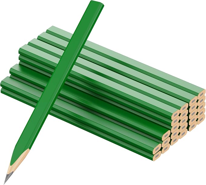 KR. LIF Construction Pencils 25 Pack, Carpenter Pencils Bulk for Carpentry Framing Marking on Wood and Job Site