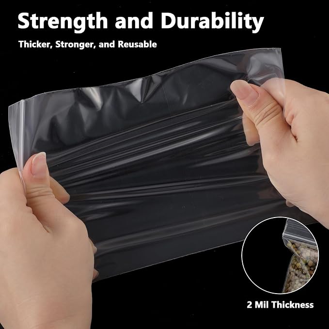 BESARME 500 PCS 5" x 7" Small Plastic Bags for Jewelry Mini Clear Plastic Poly Bag 2 Mil with Resealable Lock Seal Zipper for Storage Gifts Candy Screws