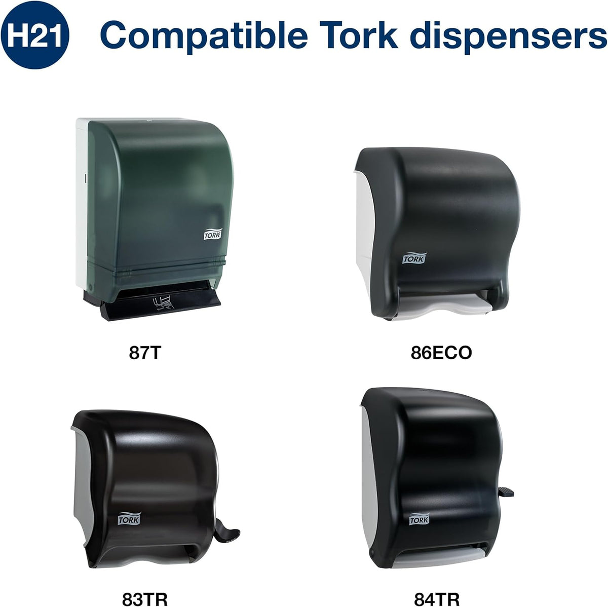 Tork Paper Hand Towel Roll White H21, Universal, 100% Recycled Fiber, 6 Rolls x 1000 ft, RB10002