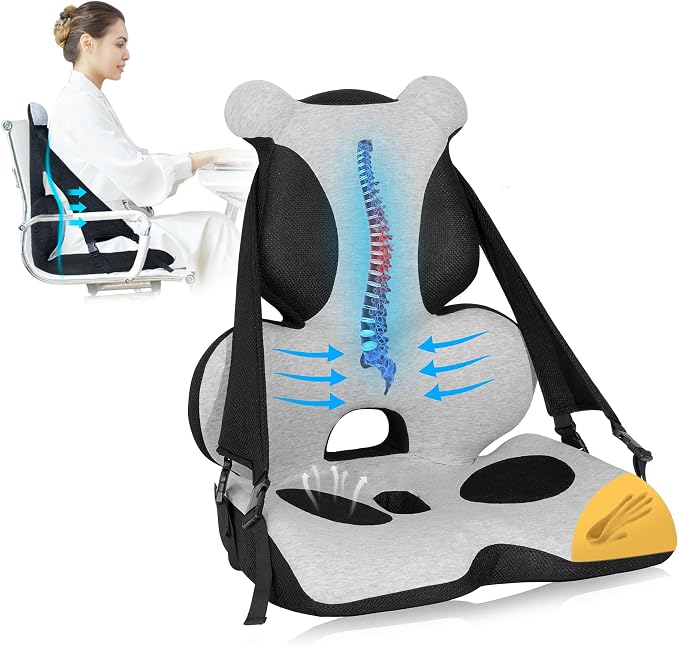 Lumbar Support Pillow Memory Foam, Car Seat Cushion, Office Chair Cushion, One Piece Chair Pad, Improve Posture, Sciatica, Hip & Back Coccyx Tailbone Pain