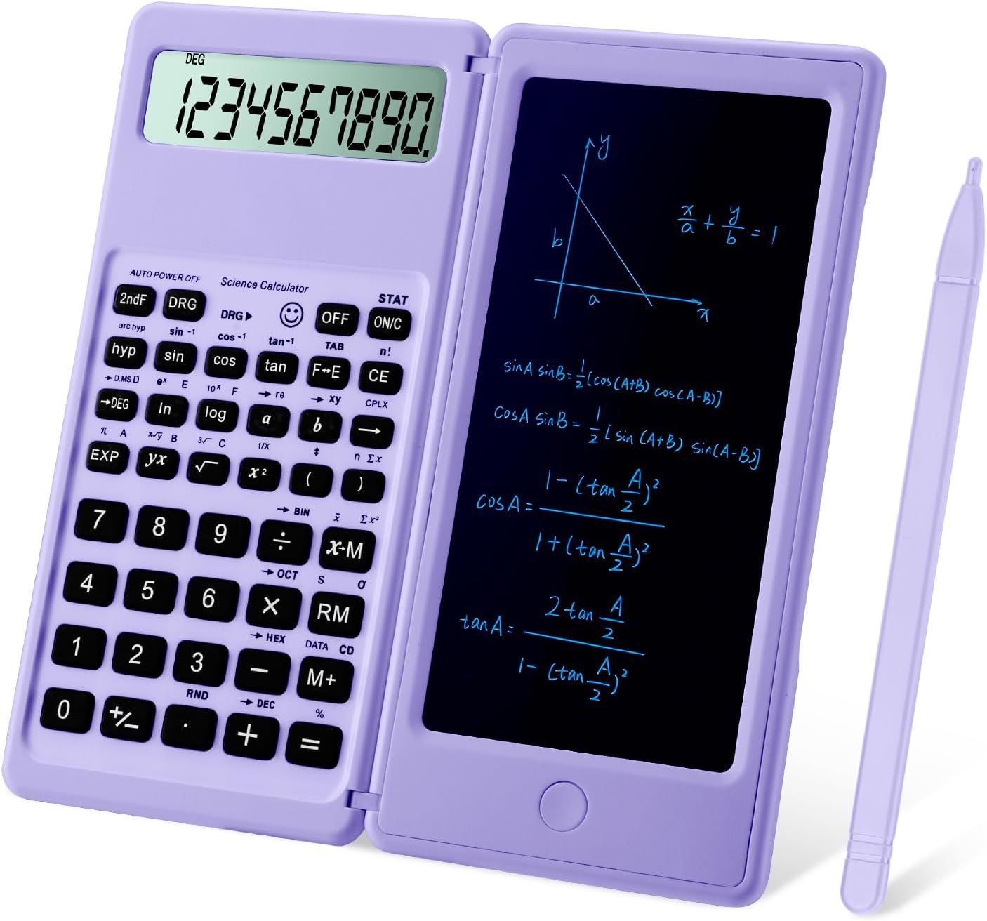 Scientific Calculators for Students, 10-Digit Large Screen, Math Calculator with Notepad, Classroom Must Haves for Middle High School Supplies & College(Purple)