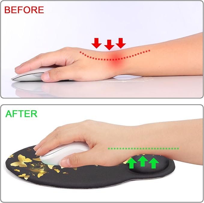 Ergonomic Mouse Pad with Wrist Rest Support,Gel Mouse Pads for Desk | Big Mousepad With Coaster Non-slip & Pain Relief for Computer, Home&Office Desk Decor