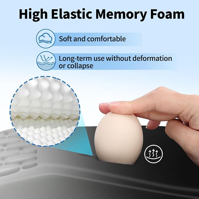 YIWEI Ergonomic Mouse Pad with Wrist Rest for Carpal Tunnel Pain Relief | Memory Foam Wrist Support,Non-Slip Rubber Base, Keyboard Computer Mousepad,Lycra Cloth Surface,Gaming Home Office