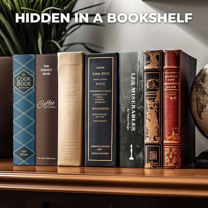 Book Safe with Combination Lock, Hidden Safe (9.5 x 6.2 x 2.2 Inch) with Fireproof Bag, Secret Diversion Safe, Hollow Book Box Hidden Storage, Money Safe Box for Cash(Les Mis)