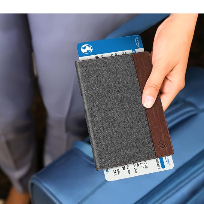FINTIE Passport Holder, Slim Travel Wallet RFID Blocking Card Case Cover | Passport Cover Protector Essentials with Credit Card Slots, For Women/Men