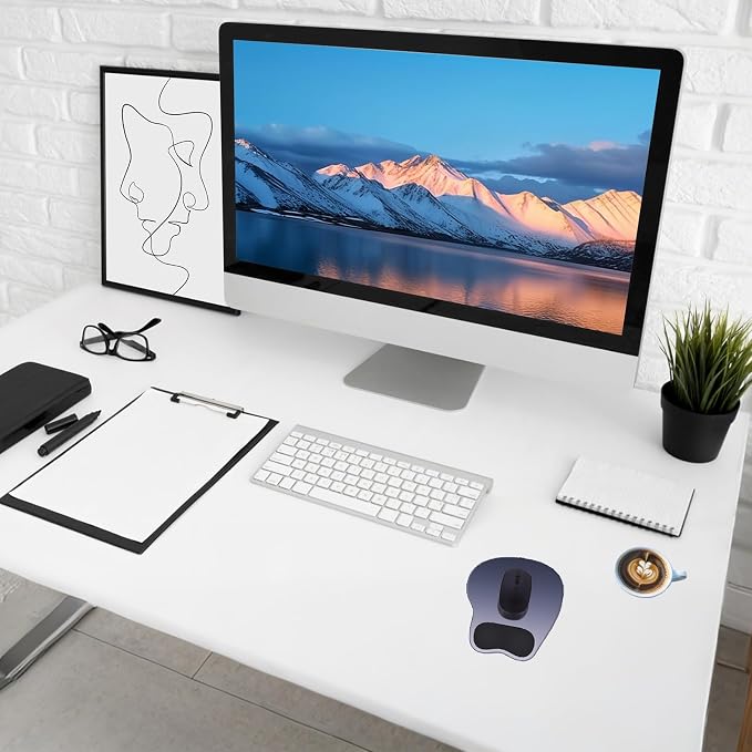 Ergonomic Mouse Pad,Non Slip Mousepad Wrist Rest Support for Office, Computer, Laptop & Mac(A-Black Grey)