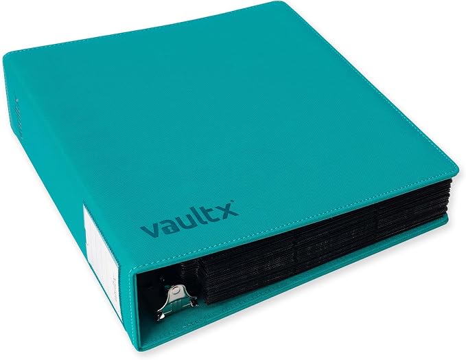 Vault X Large Ring Binder, 900 Cards, fits 9 Pocket Pages, Exo-Tec Material, 3 D-Ring Folder, for Trading Cards (Teal)