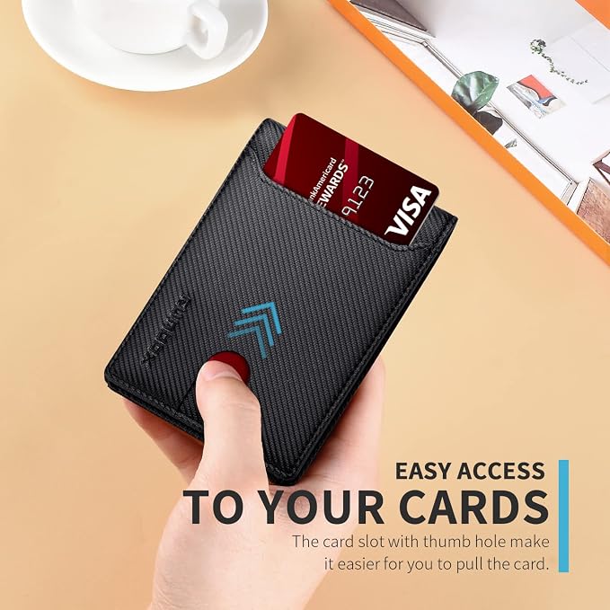 RUNBOX Wallet for Men, Slim Leather Bifold, RFID Blocking Card Holder | Minimalist Front Pocket Design, Credit Card Organizer, Holds 11 Cards, Large Capacity, Thin Profile, Birthday Gifts for Men