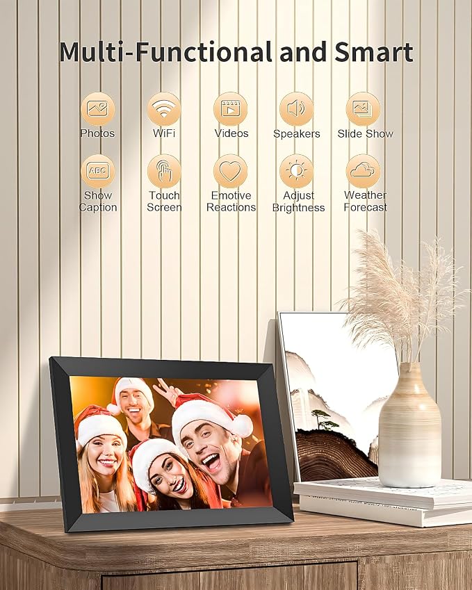 Frameo Digital Picture Frame, 10.1 Inch Smart WiFi Photo Frame with 1280x800 HD IPS Touch Screen, Auto-Rotate, Wall Mountable, Share Photos/Videos Instantly via App from Anywhere