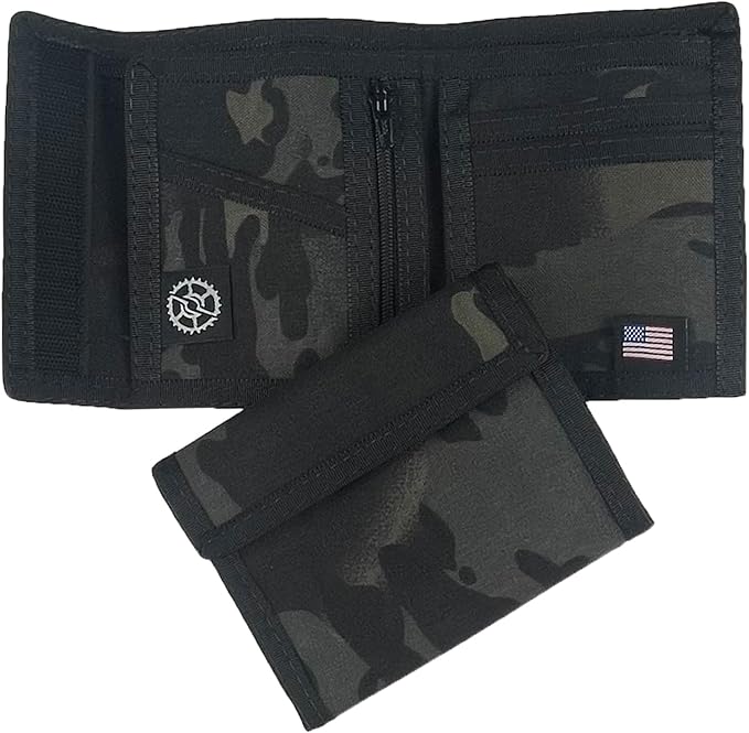 Nylon Billfold Wallet with Zippered Coin Pocket (MultiCam Black Camo)