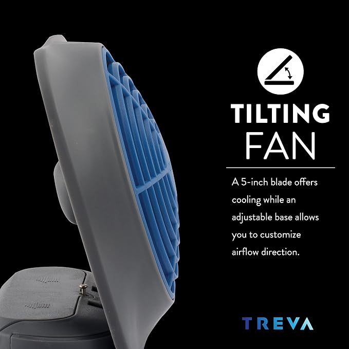 O2COOL Treva 5 in Portable Battery Powered Desk Fan 2-Speed Dark Blue | Yes