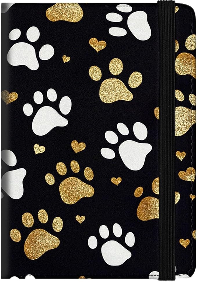 Passport Holder Wallet Cover Case,RFID Blocking Passport Cover,Large Capacity Travel Wallet with Multi Card Slots (Dog Paw Prints)