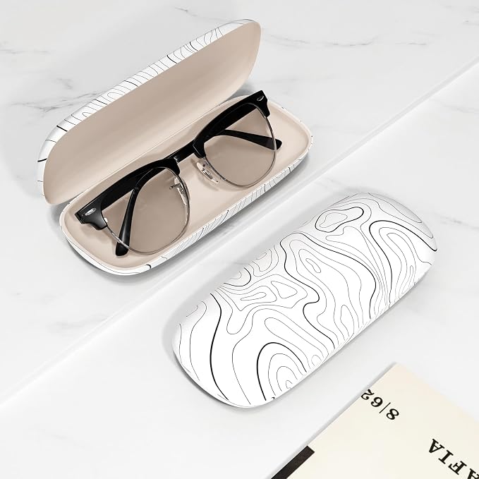 Eyeglasses Case, Portable Hard Shell Protective Case for Glasses, Eyeglass Holder Box for Women with Cleaning Cloth