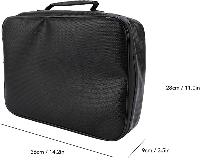 POCREATION Fireproof Document Bag with Lock, Hard Case Storage Box with Combination Lock, 14.2x11.0x3.5 Inches
