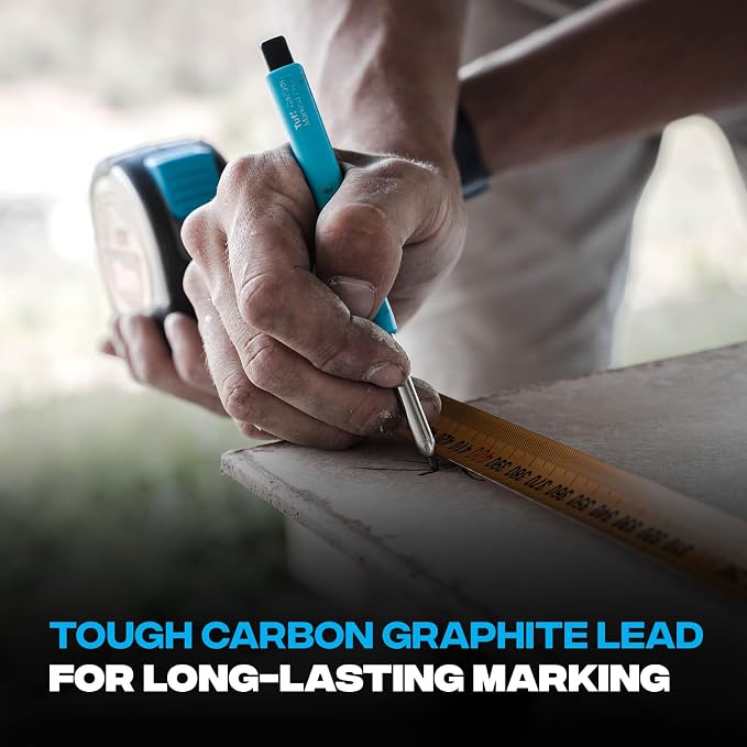 OX Tuff Carbon Marking Pencil Refills - 2.88mm 10 Pack | Break-resistant graphite lead, fits all 2.8mm carpenter pencils, deep-hole compatible, woodworking and construction use
